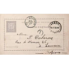 1893 Bilhete Postal Inteiro D. Carlos Cinzento-violeta 20 r. enviado de Lisboa para Lovaina, na Bélgica 1