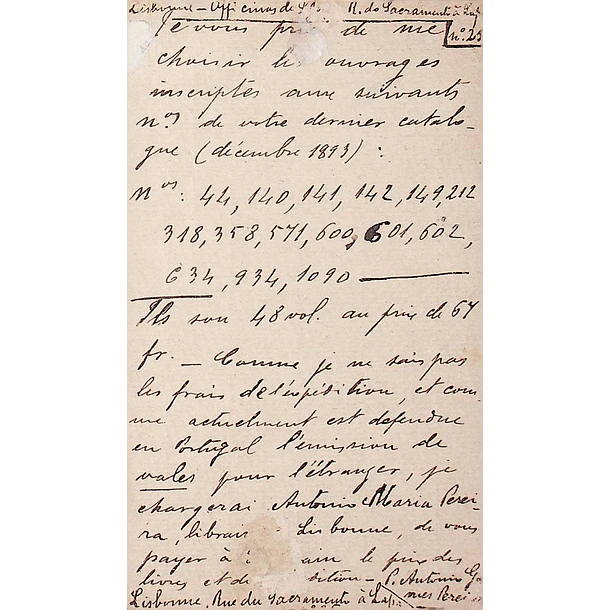 1893 Bilhete Postal Inteiro D. Carlos Cinzento-violeta 20 r. enviado de Lisboa para Lovaina, na Bélgica