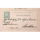 1892 Bilhete Postal Inteiro D. Carlos Cinzento-violeta 30 r. enviado para Sevilha 1