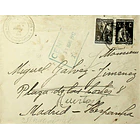 1917 Censura Postal 1ª Guerra Mundial Carta enviada do Porto para Madrid 1