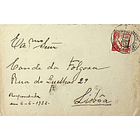 1932 Flâmula Publicitária Desemprego. Carta enviada de Arcos de Valdevez para Lisboa 1