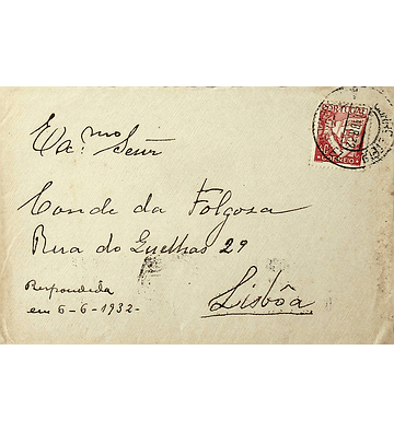 Portugal 1932 Flâmula Publicitária Desemprego Carta enviada de Arcos de Valdevez para Lisboa