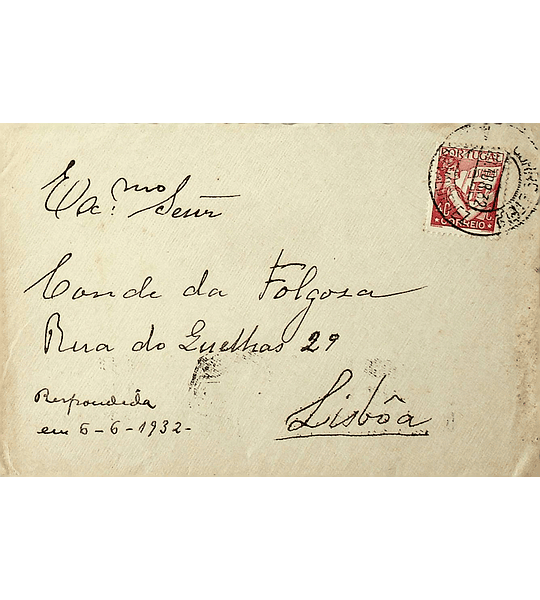 Portugal 1932 Flâmula Publicitária Desemprego Carta enviada de Arcos de Valdevez para Lisboa