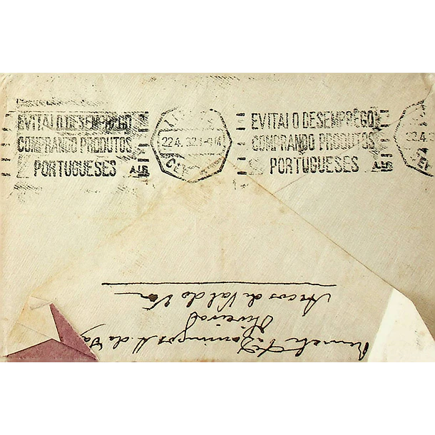 1932 Flâmula Publicitária Desemprego. Carta enviada de Arcos de Valdevez para Lisboa
