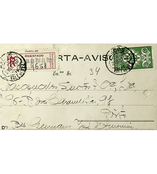 Portugal 1940 Carta Registada de Arcos de Valdevez para o Porto