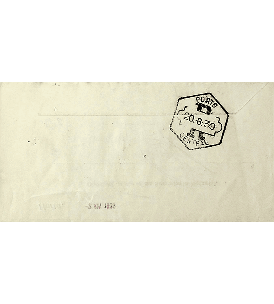 Portugal 1939 Carta Registada da Horta para o Porto