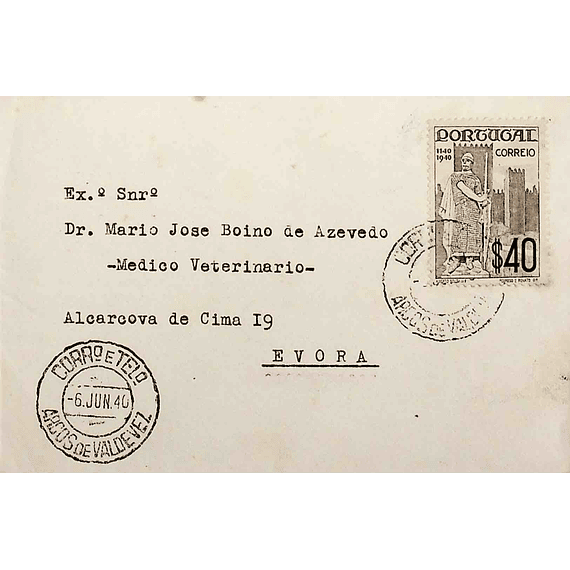 1940 Portugal Carta enviada de Arcos de Valdevez para Évora
