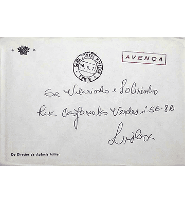 1977 Portugal Carta do Serviço Postal Militar EPM 9 - COPIE