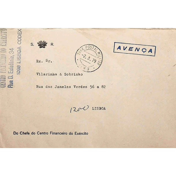 1979 Carta do Serviço Postal Militar EPM 9