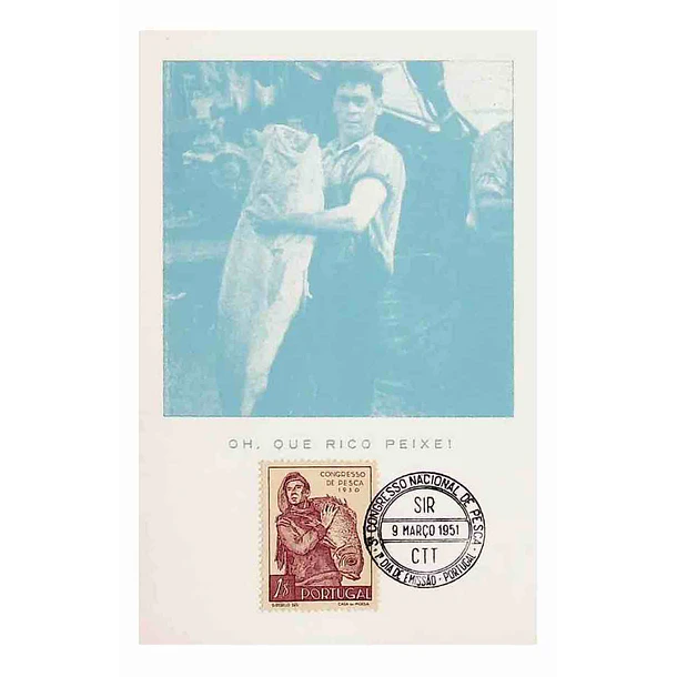 1951 Postal Máximo 3º Congresso Nacional de Pesca
