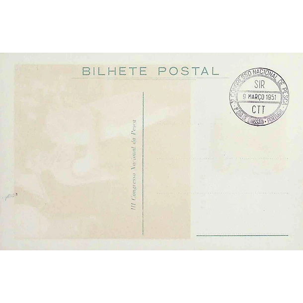1951 Postal Máximo 3º Congresso Nacional de Pesca