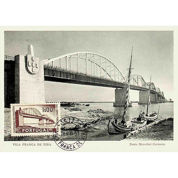 1952 Postais Máximos Centenário do Ministério das Obras Públicas