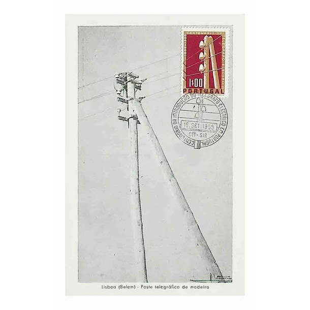 1955 Postal Máximo Centenário do Telégrafo Eléctrico em Portugal