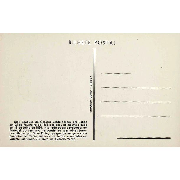 1957 Postal Máximo Cesário Verde