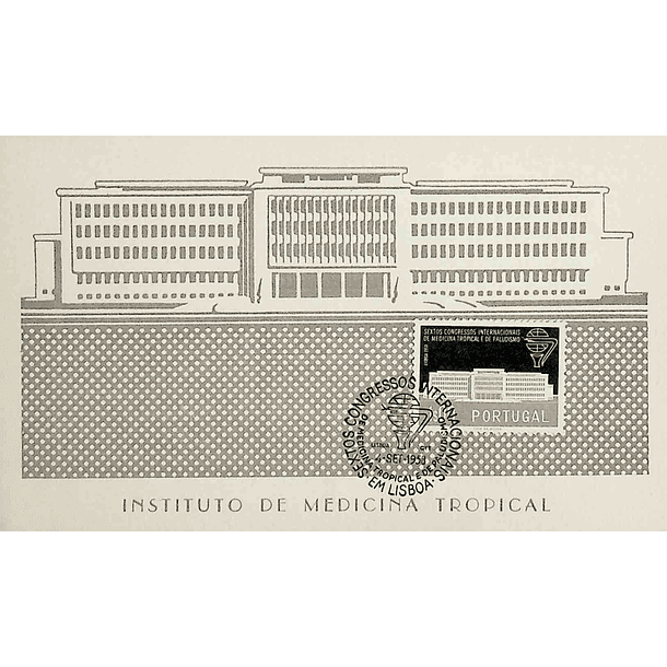 1958 Postal Máximo 6º Congresso Internacional de Medicina Tropical e de Paludismo