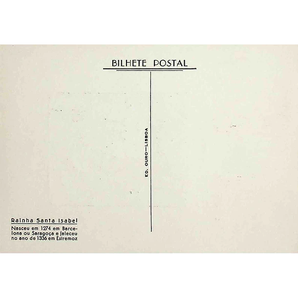 1958 Postal Máximo Rainha Santa Isabel e São Teotónio