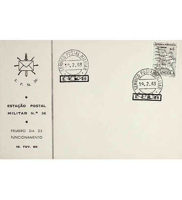 1969 Angola Inauguração da Estação Postal Militar n.º 36