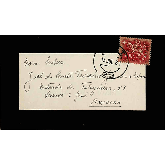 1961 Portugal Carimbo Numérico 22 Carta enviada de Vila Franca de Xira para a Amadora