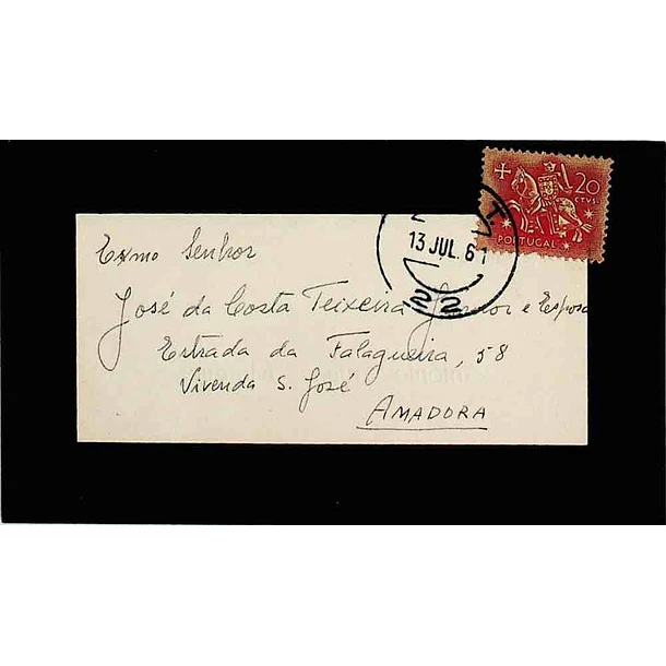 1961 Carimbo Numérico 22 Carta enviada de Vila Franca de Xira para a Amadora