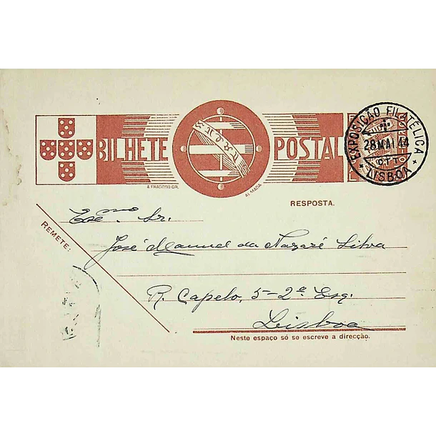 1944 Carimbo Comemorativo Exposição Filatélica