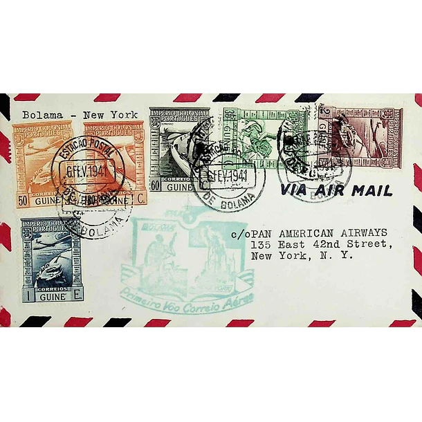 1941 1º Vôo Lisboa - Nova York via Bolama (Bolama - Nova York)