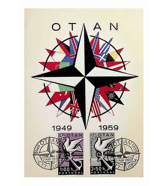 1960 Portugal Postal Máximo 10º Aniversário da Nato