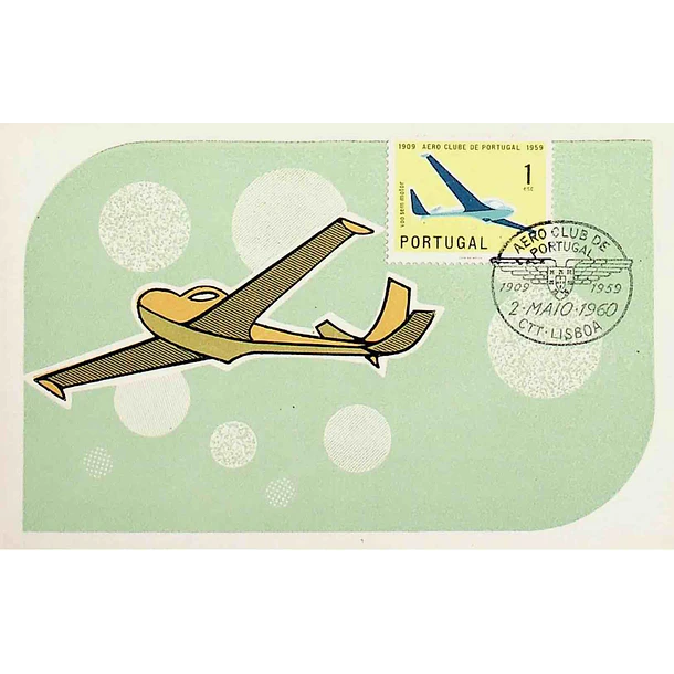 1960 Postal Máximo Cinquentenário do Aero Clube de Portugal