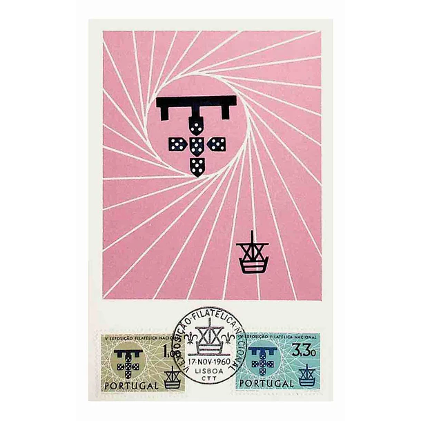 1960 Postal Máximo 5ª Exposição Filatélica Nacional