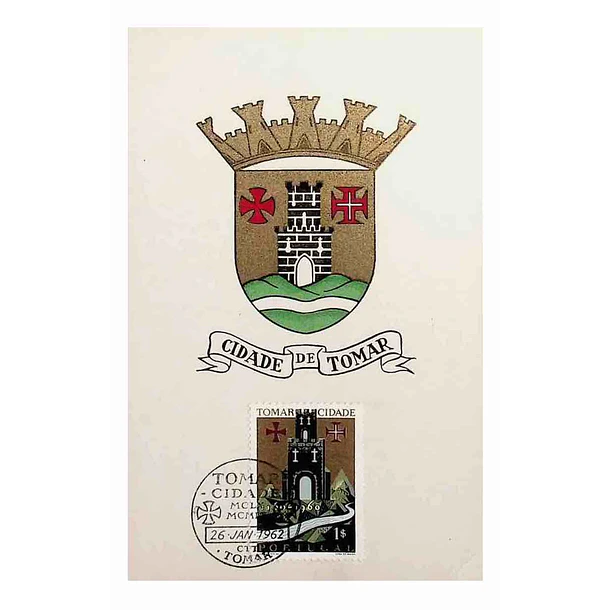 1962 Postal Máximo 8º Centenário da Cidade de Tomar