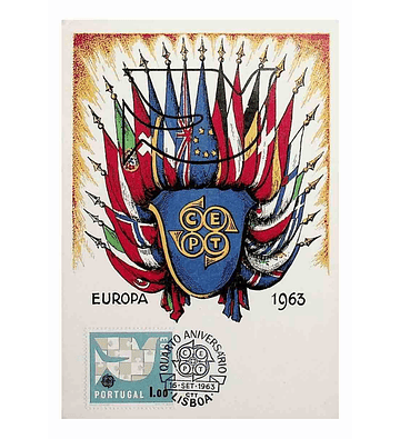 1963 Portugal Postal Máximo Europa CEPT