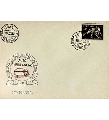 1952 Ambulância Postal Viagem Inaugural da Auto Ambulância Lisboa-Barreiro-Alcochete