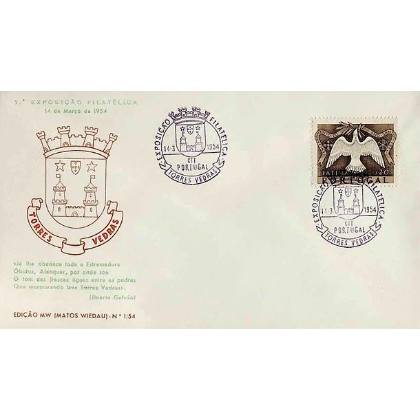 1954 Carimbo Comemorativo da Exposição Filatélica de Torres Vedras