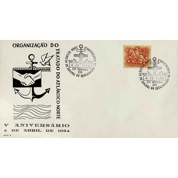 1954 Carimbo Comemorativo do 5º Aniversário da NATO