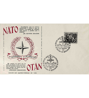 1954 Carimbo Comemorativo do 5º Aniversário da NATO