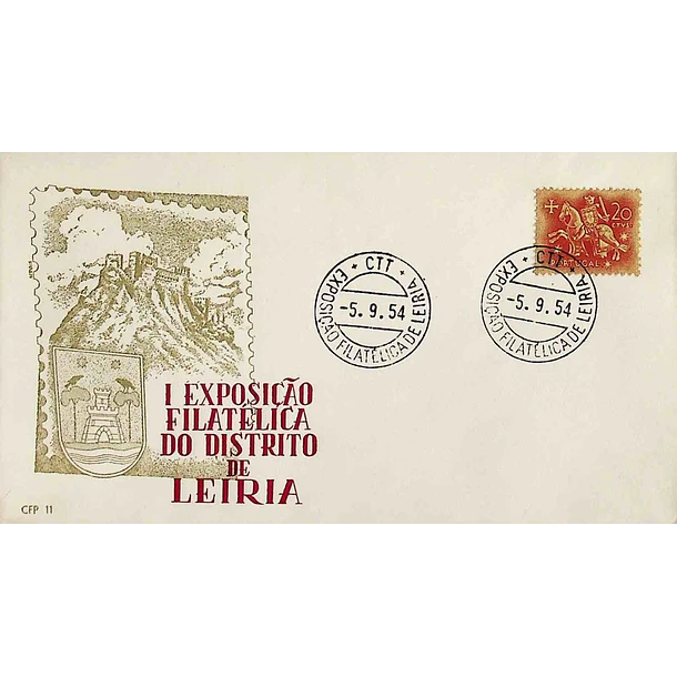 1954 Carimbo Comemorativo da Exposição Filatélica de Leiria