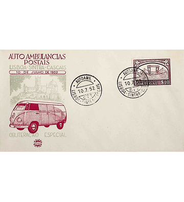 1952 Ambulância Postal Viagem Inaugural da Auto Ambulância Lisboa-Sintra-Cascais