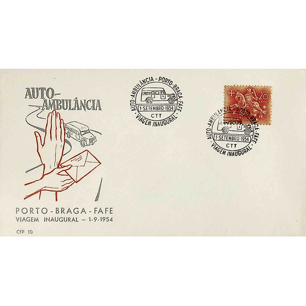 1954 Ambulância Postal Viagem Inaugural da Auto Ambulância Porto - Braga - Fafe