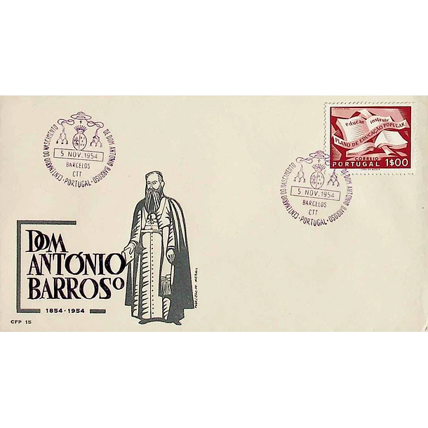 1954 Carimbo Comemorativo do Centenário do Nascimento de Dom António Barroso
