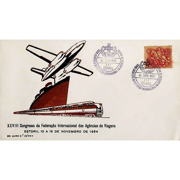 1954 Carimbo Comemorativo do 27º Congresso Internacional das Agências de Viagens