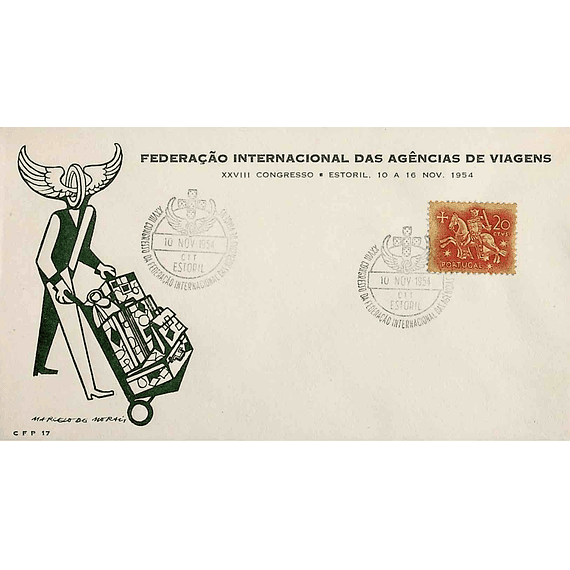 1954 Carimbo Comemorativo do 27º Congresso Internacional das Agências de Viagens