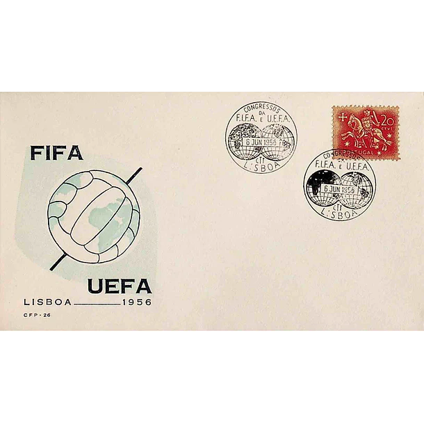 1956 Carimbo Comemorativo dos Congressos da FIFA e da UEFA