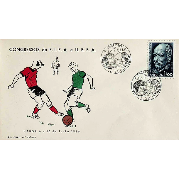 1956 Carimbo Comemorativo dos Congressos da FIFA e da UEFA