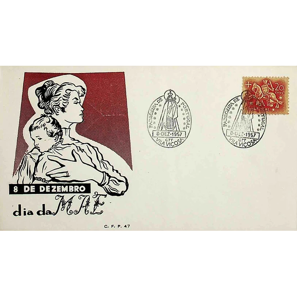 1957 Carimbo Comemorativo do Dia da Imaculada Conceição Padroeira de Portugal