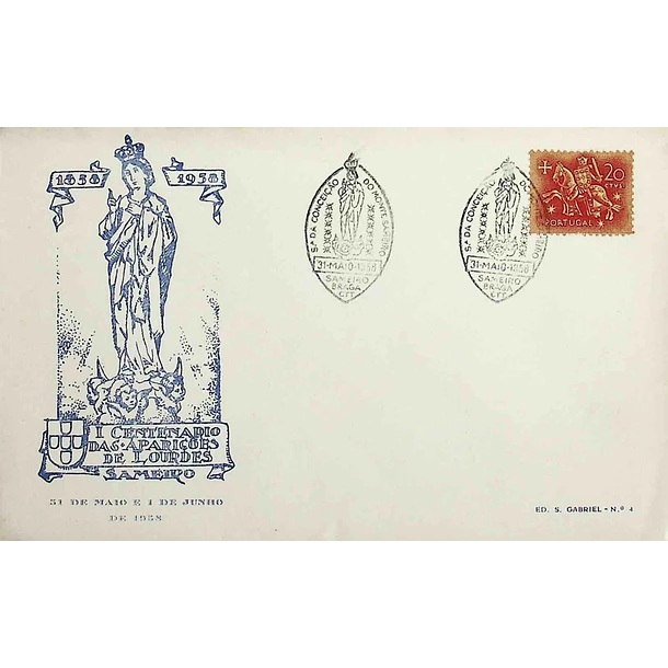 1958 Carimbo Comemorativo do Dia da Senhora da Conceição do Monte Sameiro