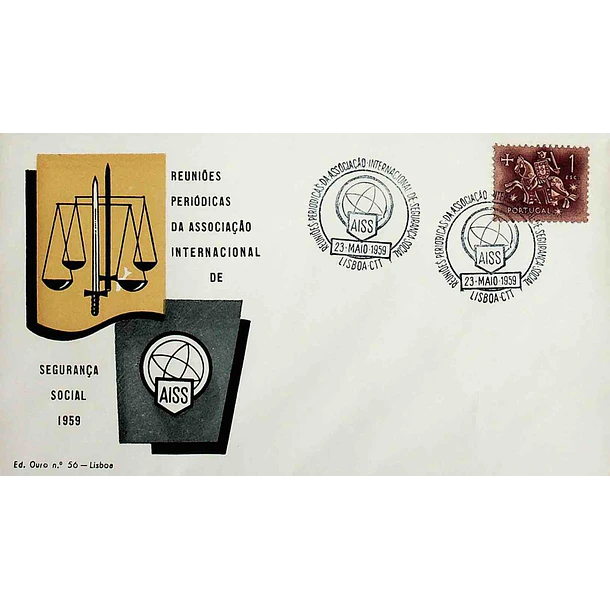 1959 Carimbo Comemorativo das Reuniões Periódicas da Associação Internacional de Segurança Social