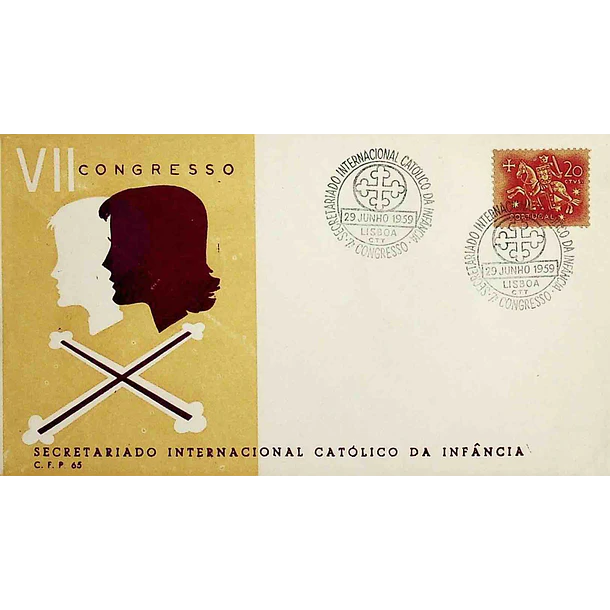 1959 Carimbo Comemorativo do 7º Congresso do Secretariado Internacional Católico da Infância