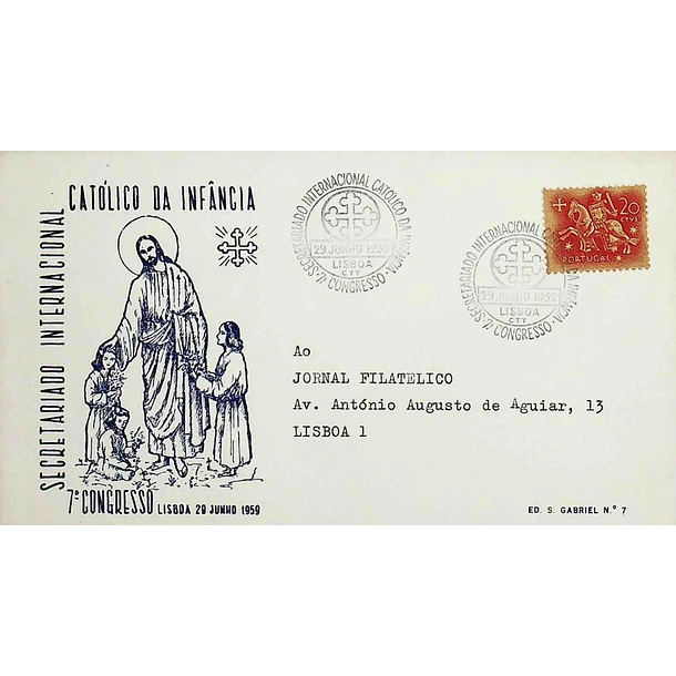 1959 Carimbo Comemorativo do 7º Congresso do Secretariado Internacional Católico da Infância