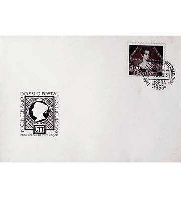1953 Carimbo Comemorativo da Exposição Filatélica Internacional do 1º Centenário do Selo Postal Português