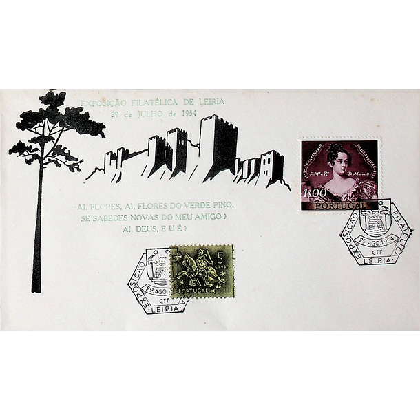 1954 Carimbo Comemorativo da Exposição Filatélica de Leiria