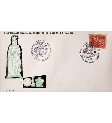 1957 Carimbo Comemorativo da 1ª Exposição Filatélica Regional de Caldas da Rainha